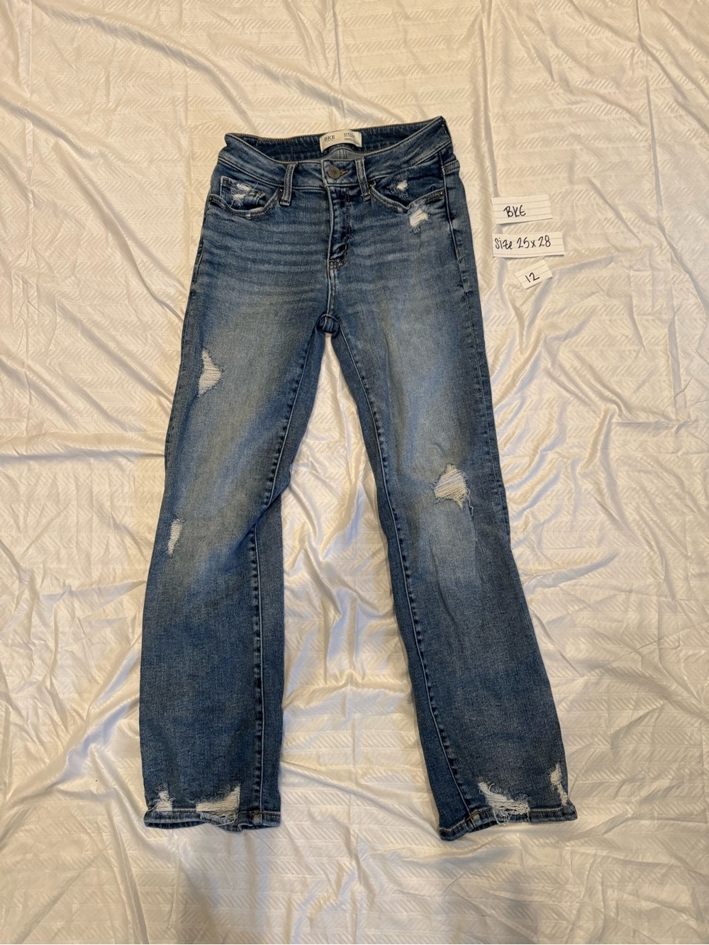 BKE Stella Women's cropped straight mid rise Jeans 25x28